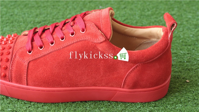 Super High End Christian Louboutin Flat Sneaker Low Top Red With Receipt